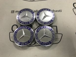 Колпачки в ступицу колеса Mercedes 75 мм синии